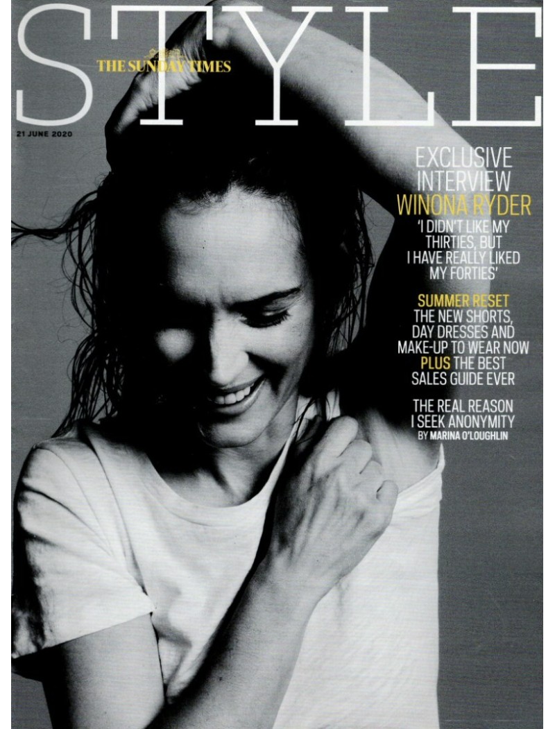 Sunday Times Style Magazine 21st June 2020 Winona Ryder cover Sunday Times Style Magazine 21st June 2020 Winona Ryder cover