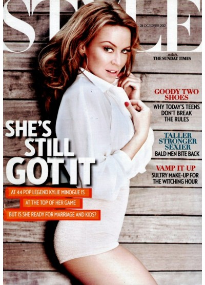 Sunday Times Style 28th October 2012 Kylie Minogue Kate Moss Kristen Stewart Edwina Chambers Goth