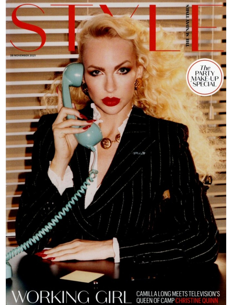 Sunday Times Style Magazine 28th November 2021 Christine Quinn cover Sunday Times Style Magazine 28th November 2021 Christine Quinn cover