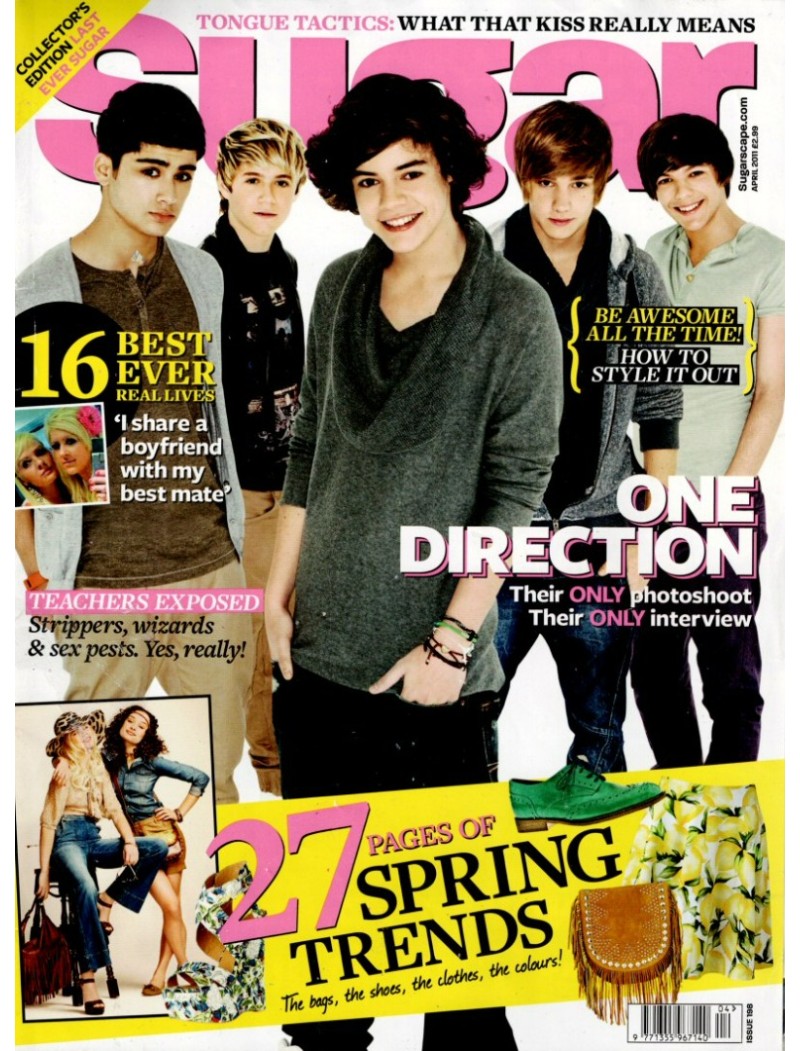 Sugar Magazine April 2011 One Direction TAYLOR SWIFT Girls Aloud Justin Bieber