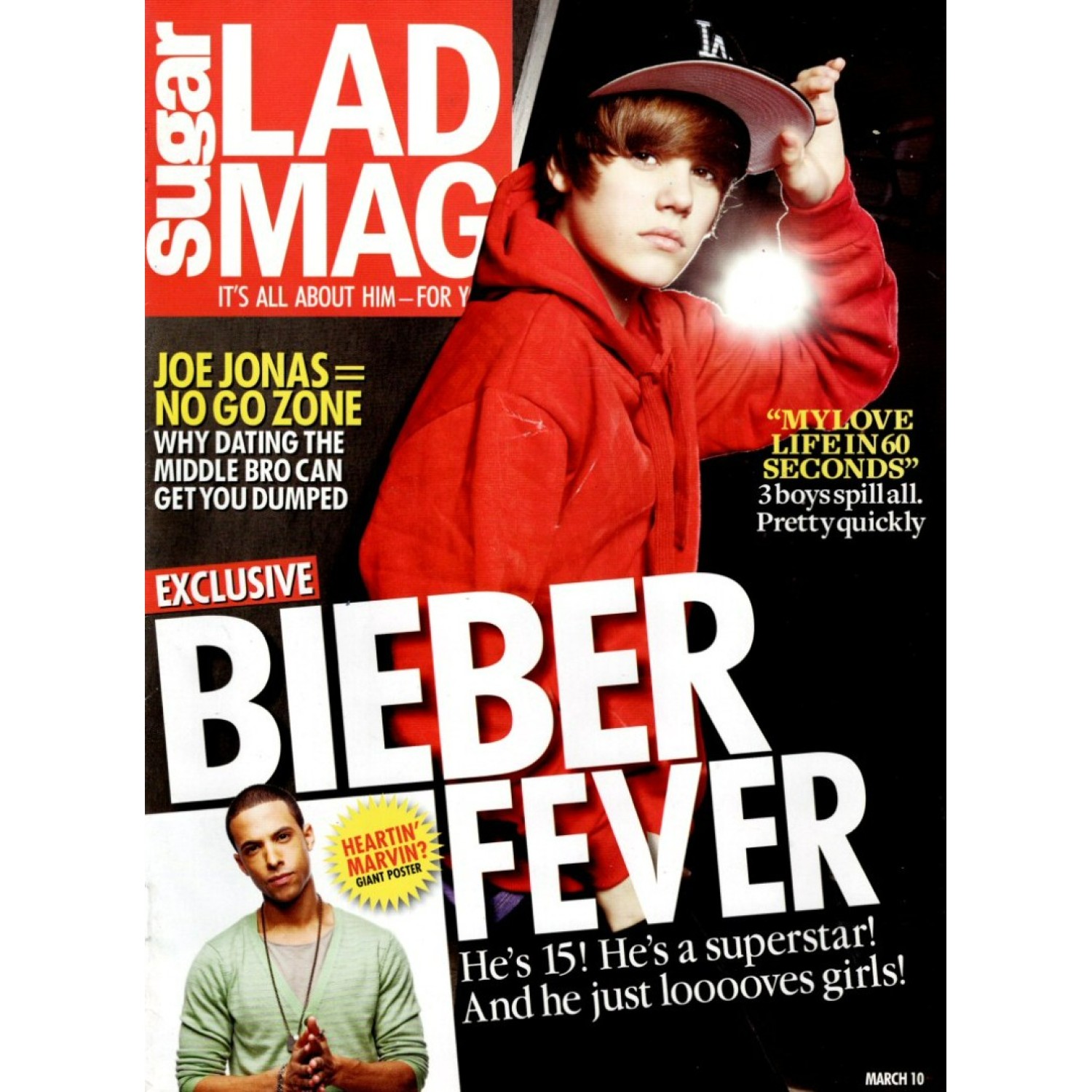 Jls Magazine Sugar Lad Magazine March 2010 Justin Bieber Marvin Humes JLS Luke ...