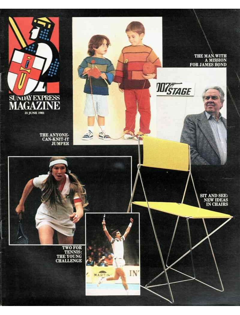 Sunday Express Magazine 21st June 1981 James Bond designer Maurice Binder Andrea Jaeger Maria Aitken Sunday Express Magazine 21st June 1981 James Bond designer Maurice Binder Andrea Jaeger Maria Aitken
