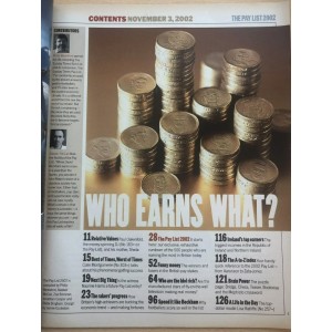 Sunday Times Magazine 3rd November 2002 Top Richest 500 Britains Rich List Wealth Earner David Beckham Naomie Harris