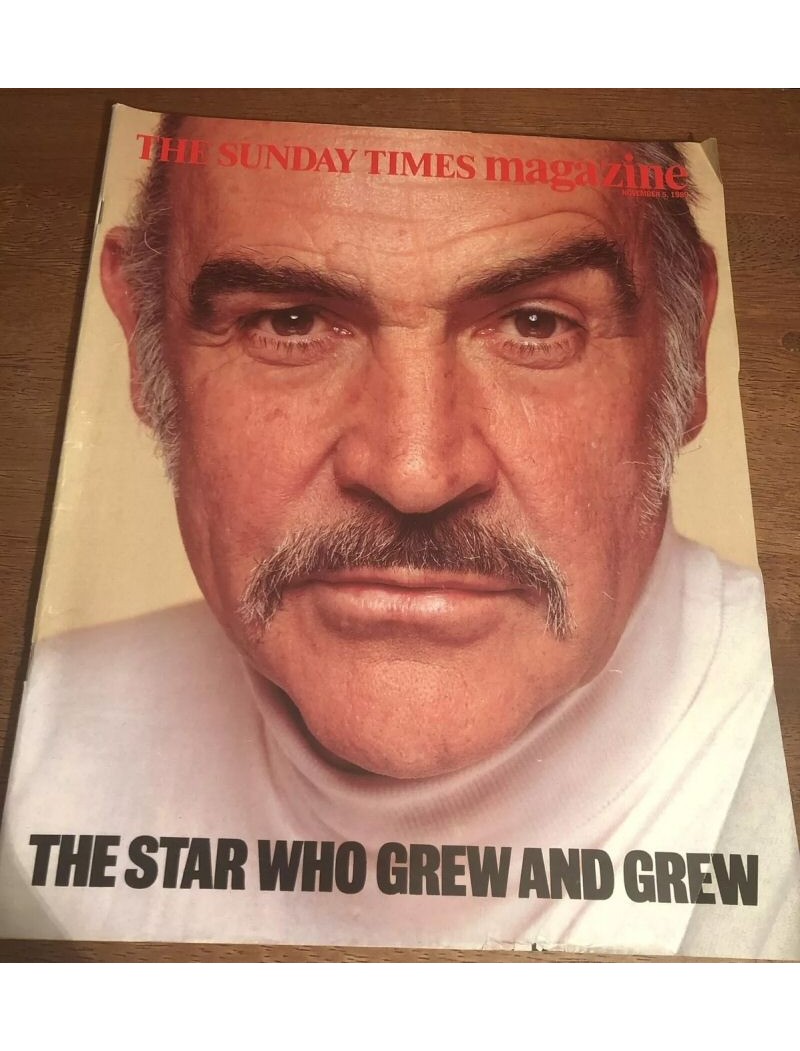 Sunday Times Magazine 5th November 1989 Sean Connery Beatrix Campbell Jerry Hall Shirley Watts