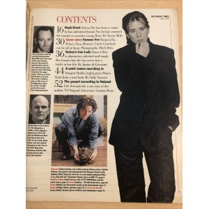 Sunday Times Magazine 1994 8th May 1994 Cindy Crawford David Caruso Hugh Grant 