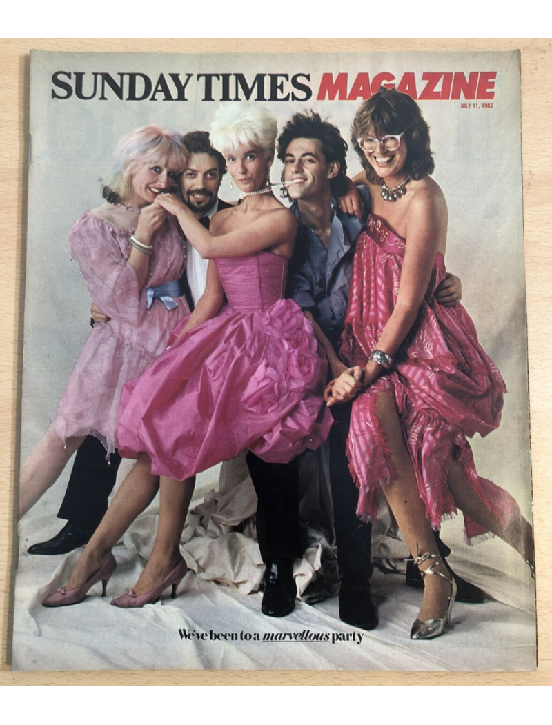 Sunday Times Magazine 1982 11th July 1982 Paula Yates Bob Geldof Zandra Rhodes Farrah Fawcett