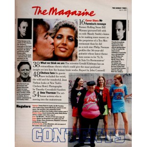 Sunday Times Magazine 11th July 1993 Bill Wyman Rolling Stones Mario Van Peebles Chelsea Uma Thurman
