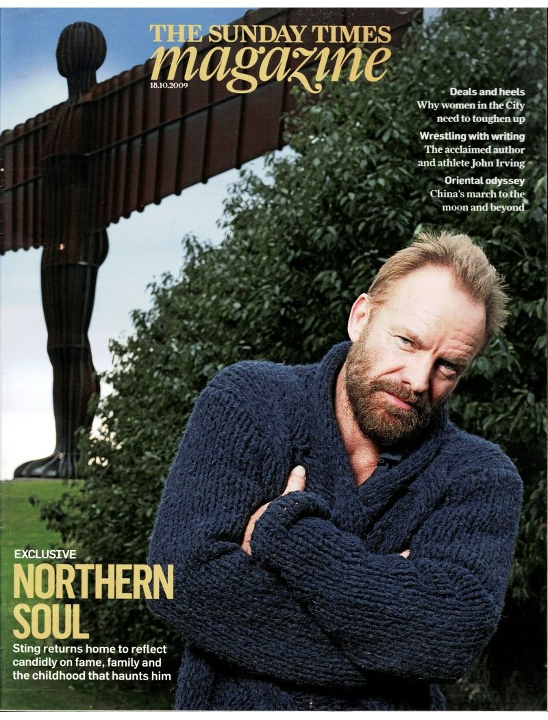 Sunday Times Magazine 2009 18th October 2009 Sting Yasmin Le Bon John Irving