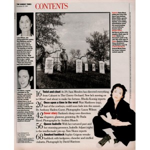 Sunday Times Magazine 20th November 1994 Rolf Harris Sam Mendes Watt Matthews Isabelle adjani Cath Cusack
