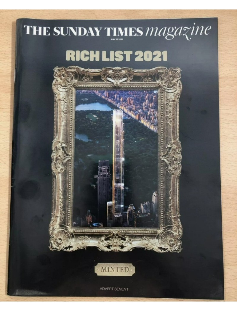 Sunday Times Magazine 23rd May 2021 The Rich List Magazine 33rd annual guide Britains UK
