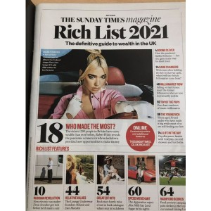 Sunday Times Magazine 23rd May 2021 The Rich List Magazine 33rd annual guide Britains UK