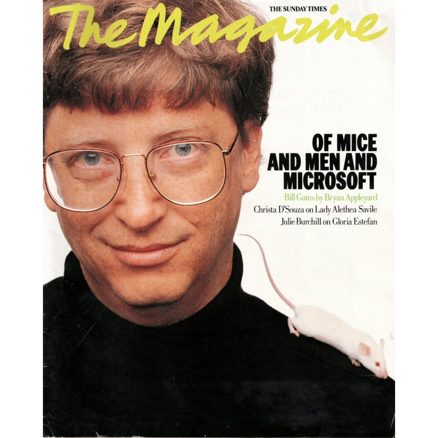 What Magazines Does Bill Gates Read Sunday Times Magazine 1994 23rd October 1994 Bill Gates Gloria Estefan
