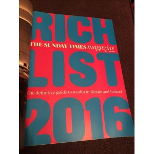 Sunday Times Magazine Rich List 24th April 2016
