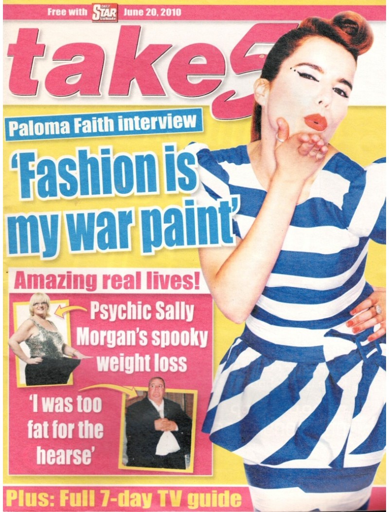 Take 5 Magazine 20th June 2010 2 pages Paloma Faith Mitch Winehouse JLS Marvin