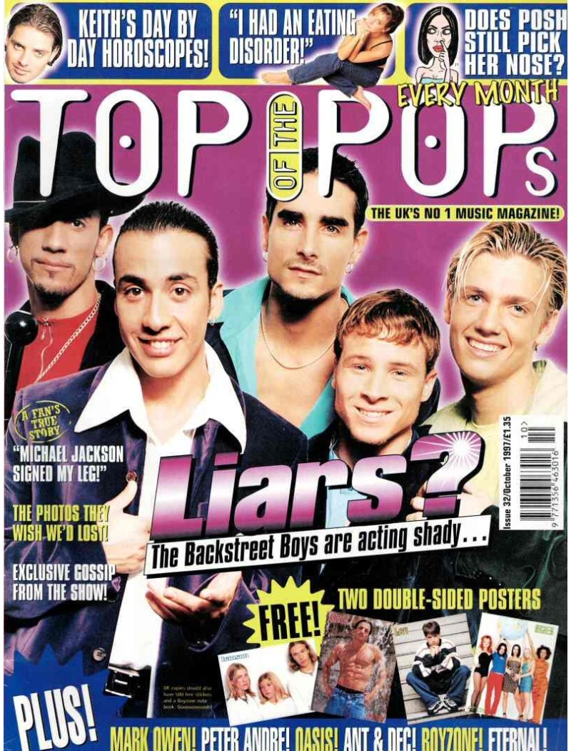 Top of the Pops Magazine October 1997 Issue 32 Backstreet Boys Boyzone 911