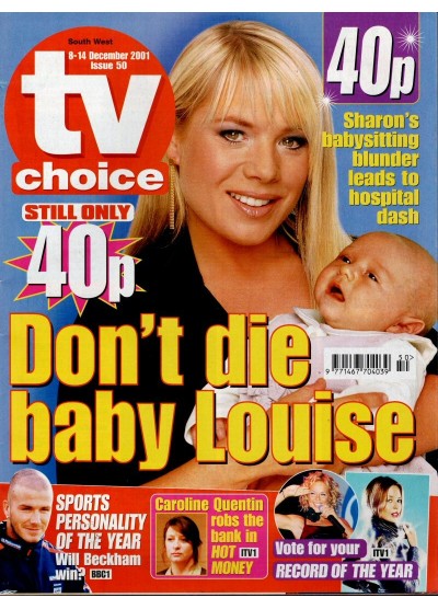 TV Choice Magazine 8th December 2001 Letitia Dean