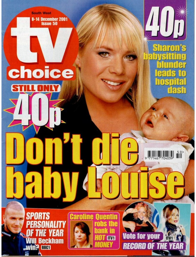 TV Choice Magazine 8th December 2001 Letitia Dean
