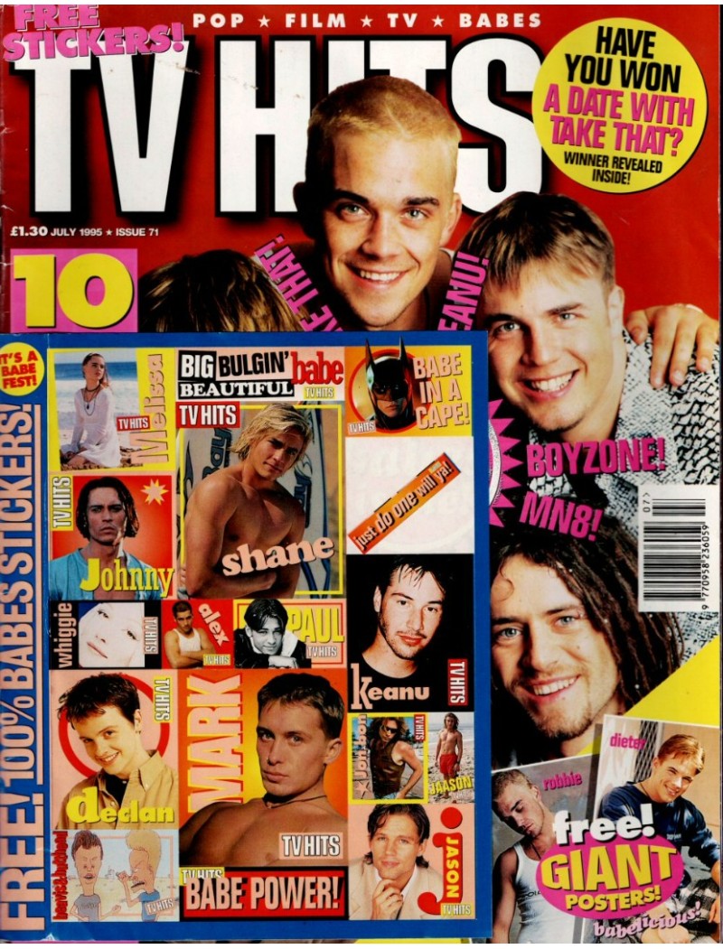 TV Hits Magazine - Issue 71 - July 1995 Take That Kylie Minogue Keanu Reeves Chris O Donnell