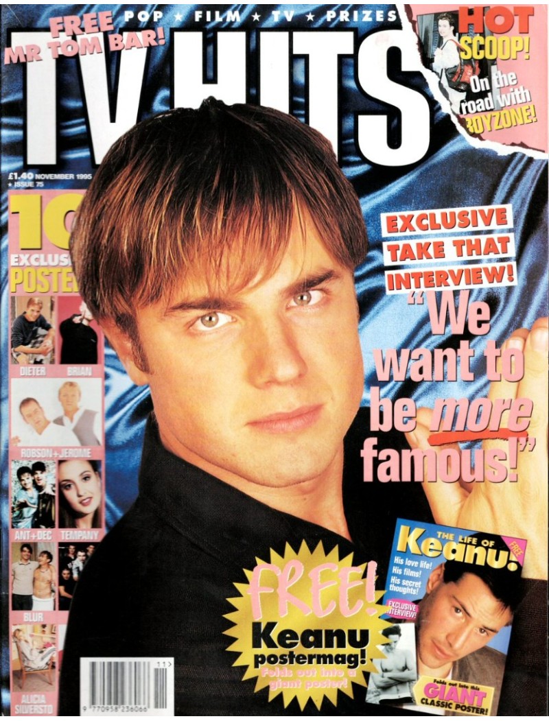 TV Hits Magazine - Issue 75 - November 1995 Gary Barlow Tempany Deckert Take That