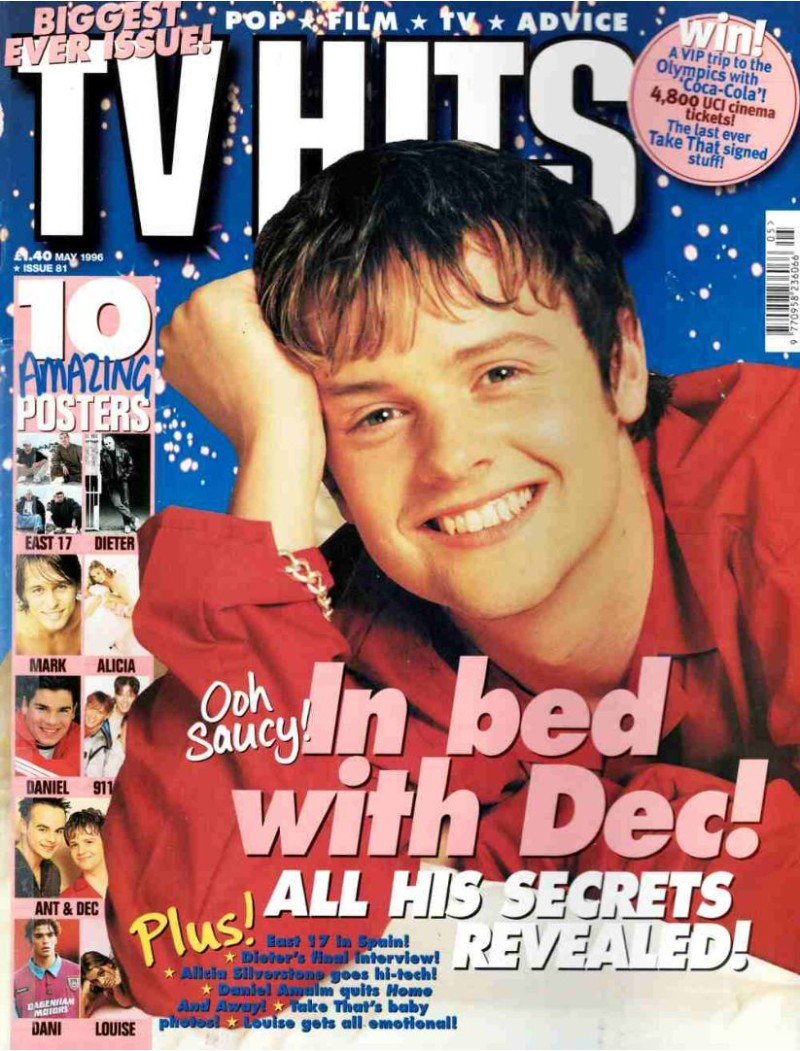 TV Hits Magazine - Issue 81 May 1996 Declan Donnelly East 17 Dieter Brummer Nic Testoni Alicia Silverstone Ant & Dec