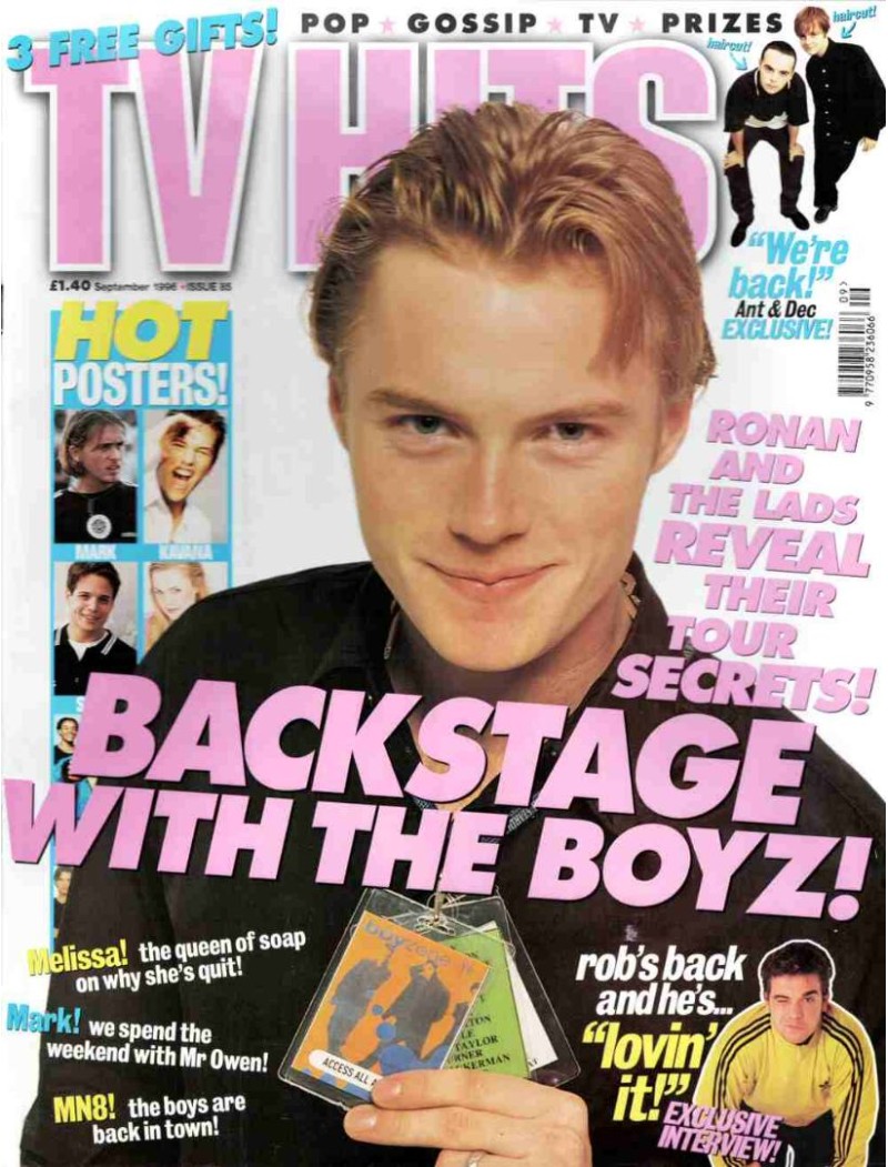 TV Hits Magazine - Issue 85 - September 1996 Boyzone Party of Five Melissa George Mark Owen