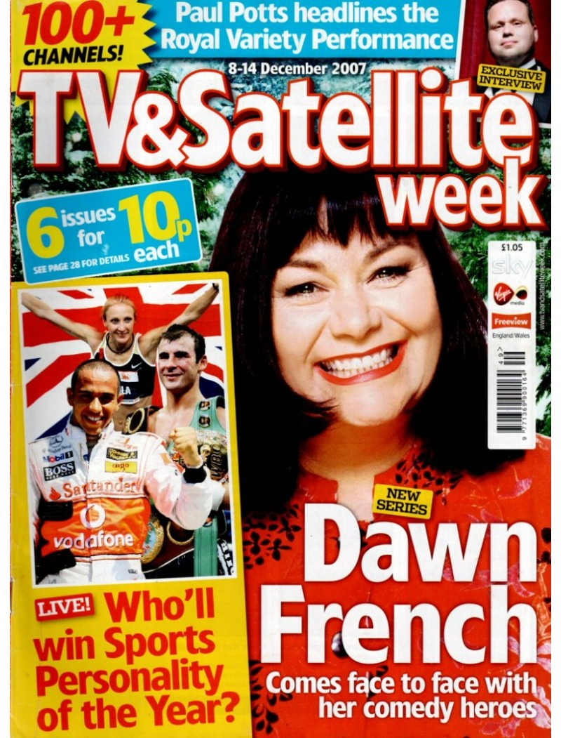 TV & Satellite Week Magazine 8th December 2007 Dawn French Spice Girls Jodhi May Paul Potts TV & Satellite Week Magazine 8th December 2007 Dawn French Spice Girls Jodhi May Paul Potts