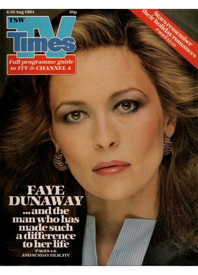 TV Times Magazine 4th August 1984 Faye Dunaway cover