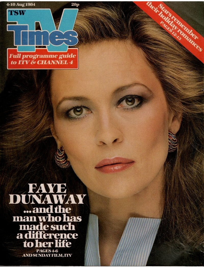 TV Times Magazine 4th August 1984 Faye Dunaway cover