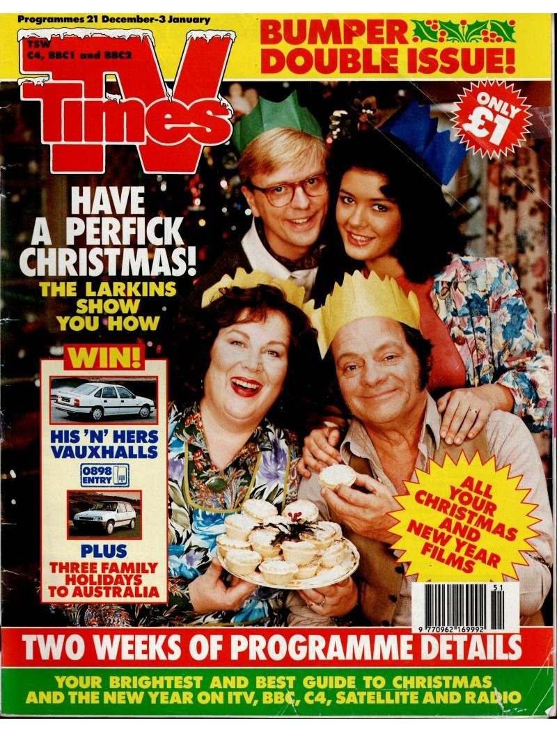 TV Times Magazine 21st December 1991 TV Times Magazine 21st December 1991