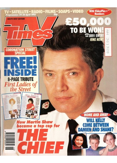 TV Times Magazine 24th April 1993 Martin Shaw cover