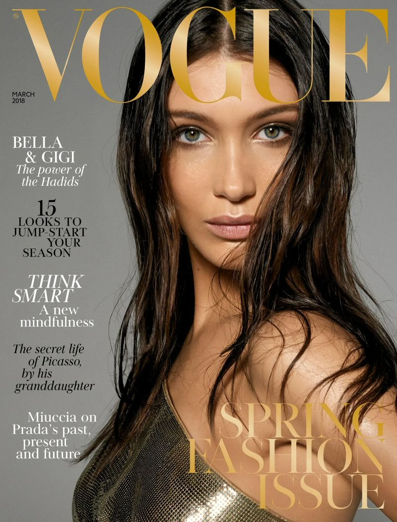 Vogue Fashion Magazine March 2018 Bella Hadid cover