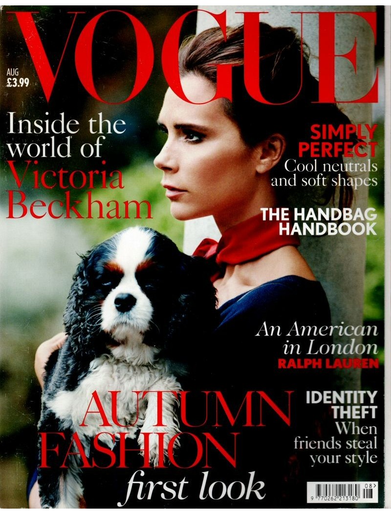 Vogue UK Fashion Magazine August 2014 Victoria Beckham