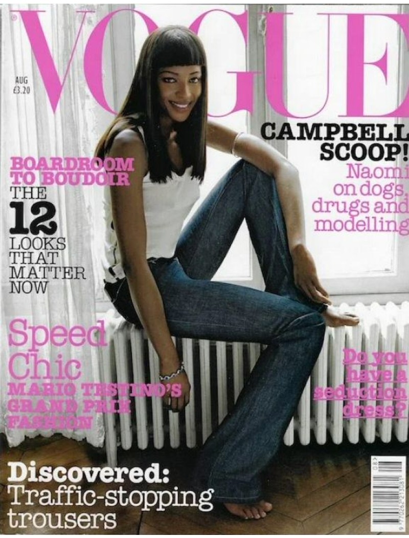 Vogue Fashion Magazine August 2002 Naomi Campbell cover