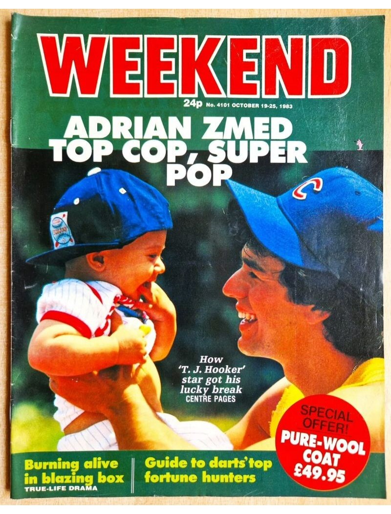 Weekend Magazine 19th October 1983 Peter Cushing Adrian Zmed Keenan Wynn