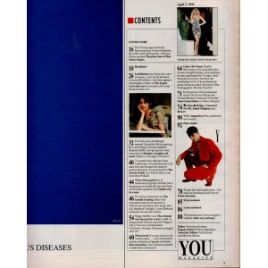 You magazine 7th April 1991 Marla Ann Maples Trump The Bangles Susanna Hoffs Peggy Moffitt
