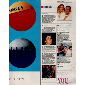 You Magazine 23rd August 1992 Miguel Ferrer Leilani Sarelle Tina Sinatra Frank Jerry Hall Brigitte Bardot