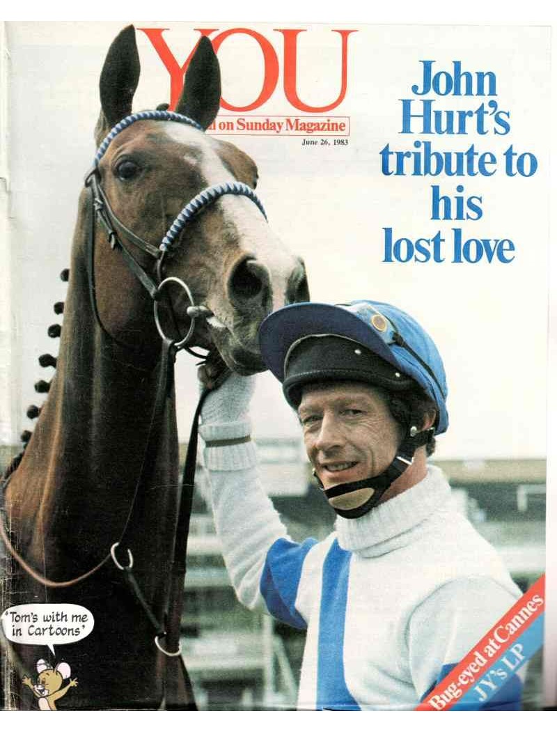 You Magazine 26th June 1983 John Hurt Lourdes Jimmy Young Kenny Everett Cannes David Bowie Sean Connery You Magazine 26th June 1983 John Hurt Lourdes Jimmy Young Kenny Everett Cannes David Bowie Sean Connery