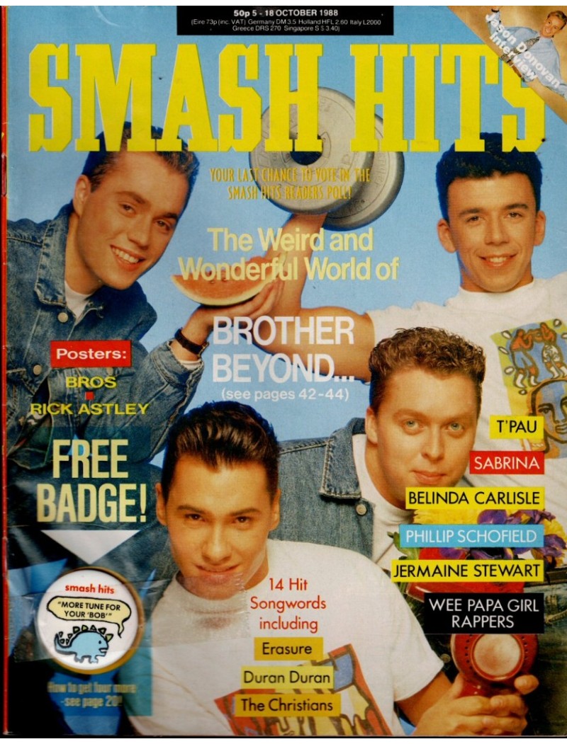 Smash Hits Magazine 5th October 1988 
