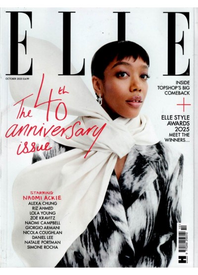 Elle Magazine October 2025 Naomi Ackie 40th anniversary issue Elle Magazine October 2025 Naomi Ackie 40th anniversary issue