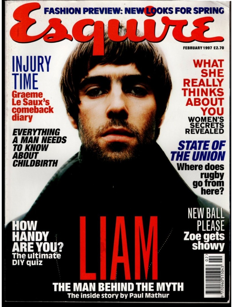 Esquire Magazine February 1997 Liam Gallagher Oasis