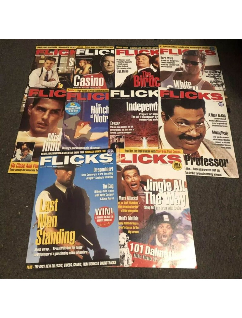 Flicks Magazines x 10 - 1996 Movies Cinema Film Brad Pitt Al Pacino Robin Williams
