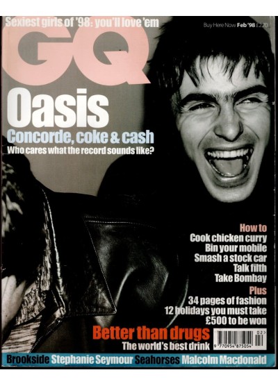 GQ Magazine February 1998 Liam Gallagher Oasis GQ Magazine February 1998 Liam Gallagher Oasis