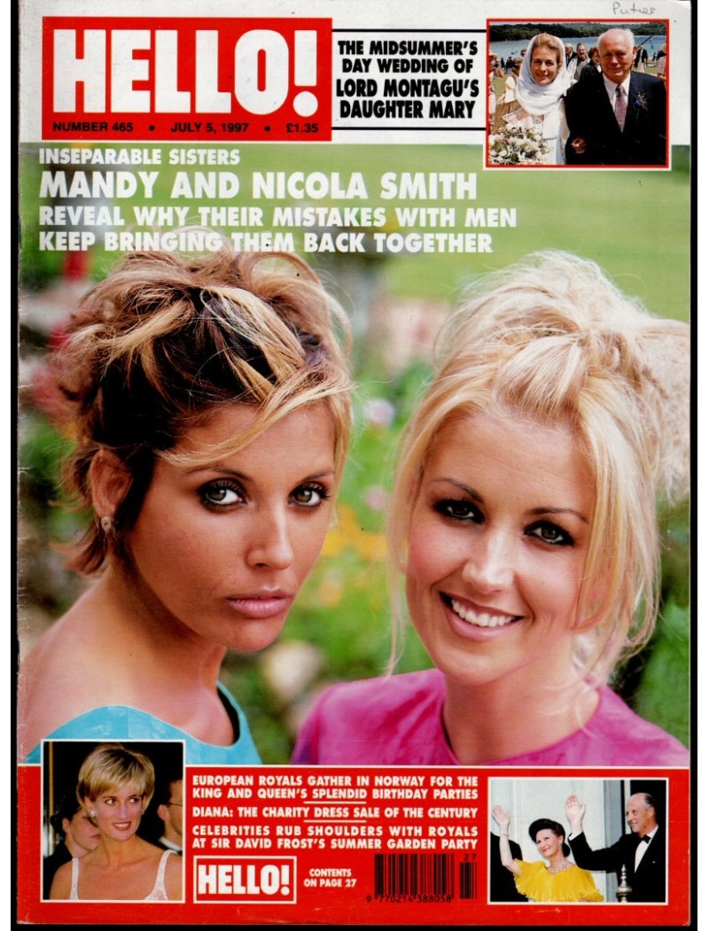 Hello Magazine 465 5th July 1997 Mandy Smith & Nicole Smith