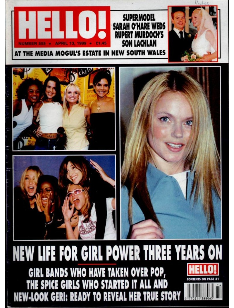 Hello Magazine Issue 555 13th April 1999 Spice Girls Michelle Pfeiffer Stephen McGann Charlotte Rampling