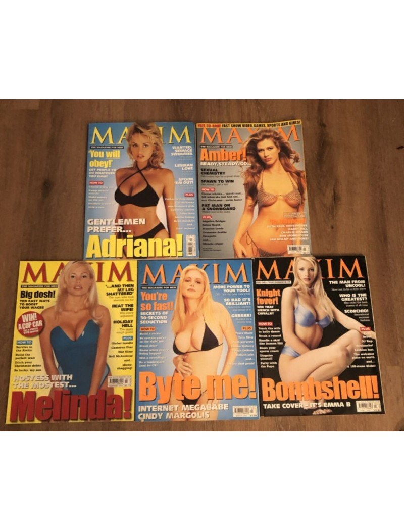 Maxim Magazine x 5 issues 1998 1999 - Lot 5 Maxim Magazine x 5 issues 1998 1999 - Lot 5