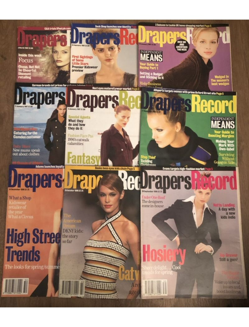 Drapers Record Fashion Magazine - 9 copies Drapers Record Fashion Magazine - 9 copies