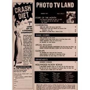 Photo TV Land Magazine March 1971 Ali MacGraw Tom Jones Jackie Onassis Mia Farrow Barbra Streisand