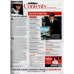 Radio Times Magazine 2nd April 2022 Peaky Blinders
