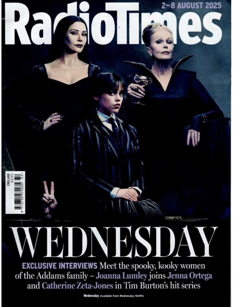 Radio Times Magazine 2nd August 2025 Wednesday Jenna Ortega