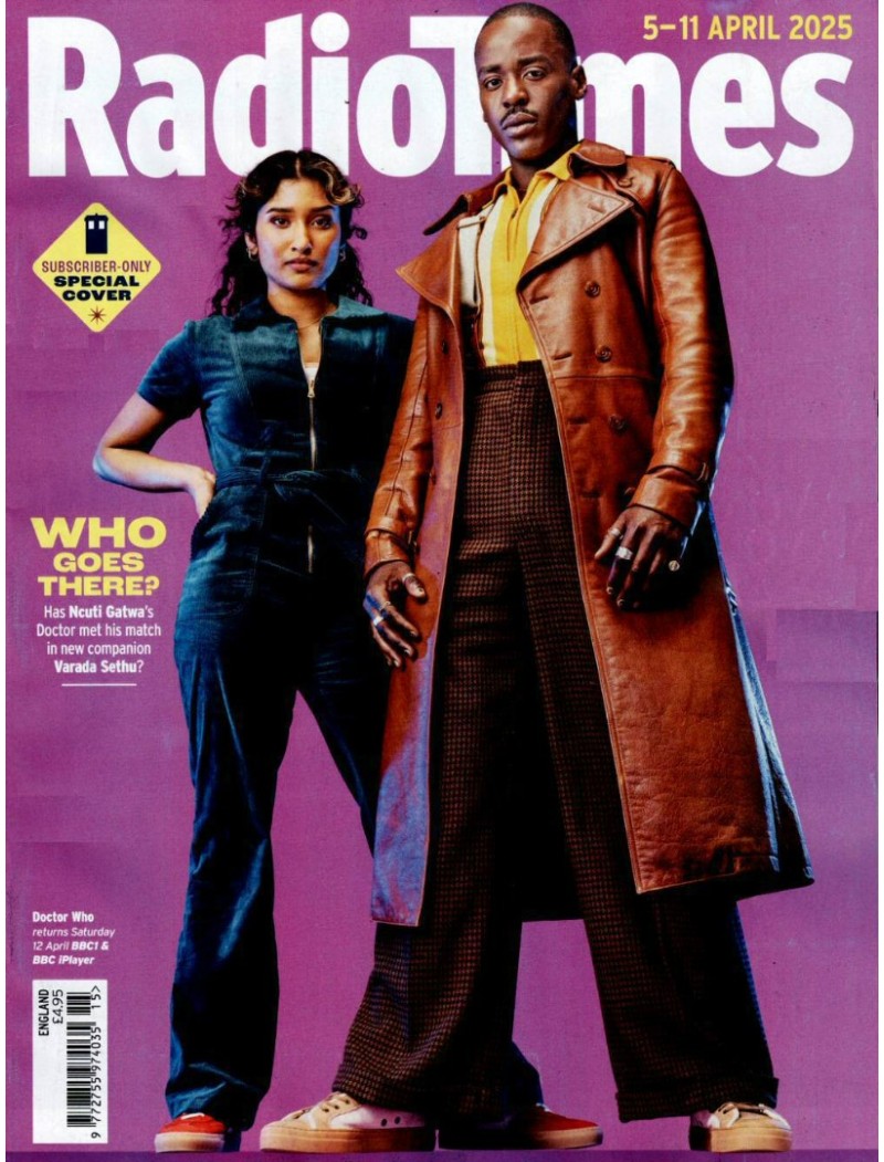Radio Times April 2025 Doctor Who Ncuti Gatwa Varada Sethu Dr Who Subscriber Radio Times April 2025 Doctor Who Ncuti Gatwa Varada Sethu Dr Who Subscriber